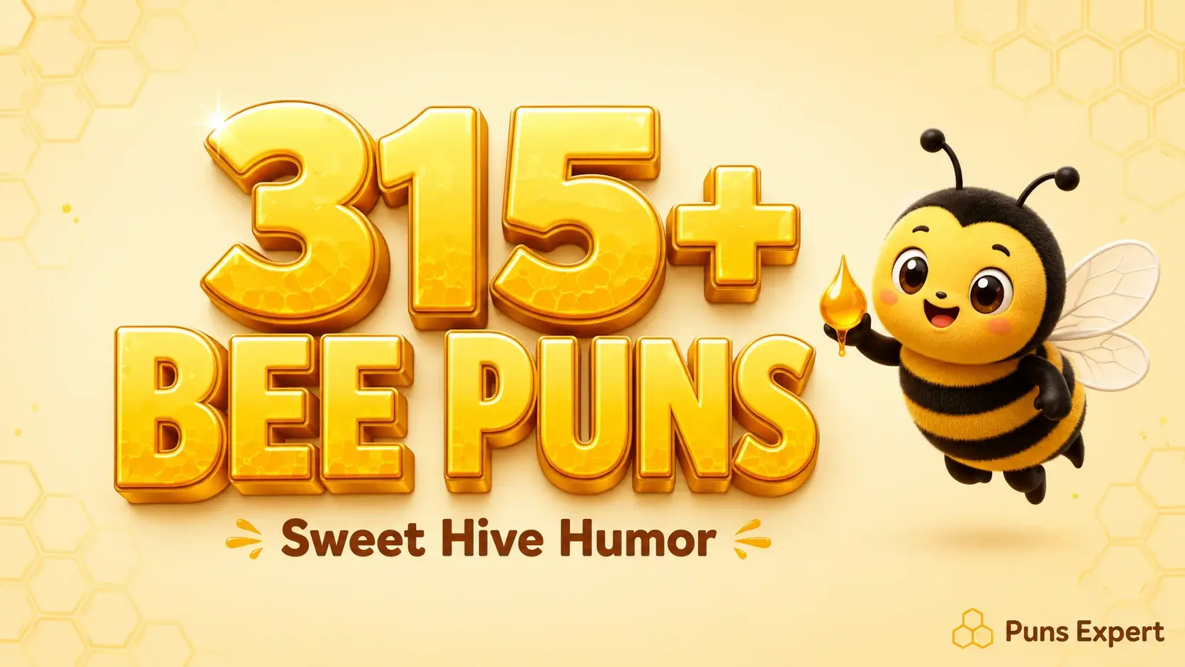 Featured thumbnail graphic for the 315+ bee puns article.