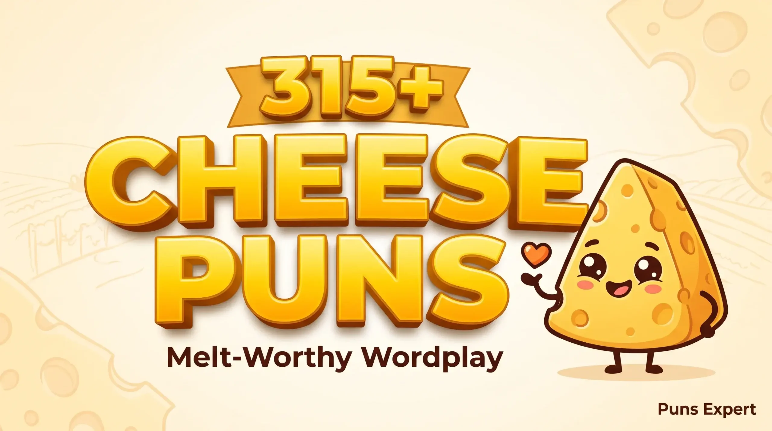 Featured image thumbnail for the 315+ cheese puns article.
