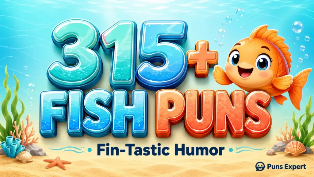 Featured thumbnail graphic for the 315+ fish puns article.